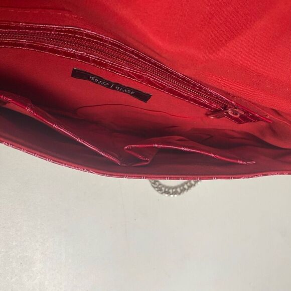 WHITE HOUSE BLACK MARKET‎ Croc Style Women’s Shoulder Bag Turn Lock Evening Bag - Picture 8 of 9